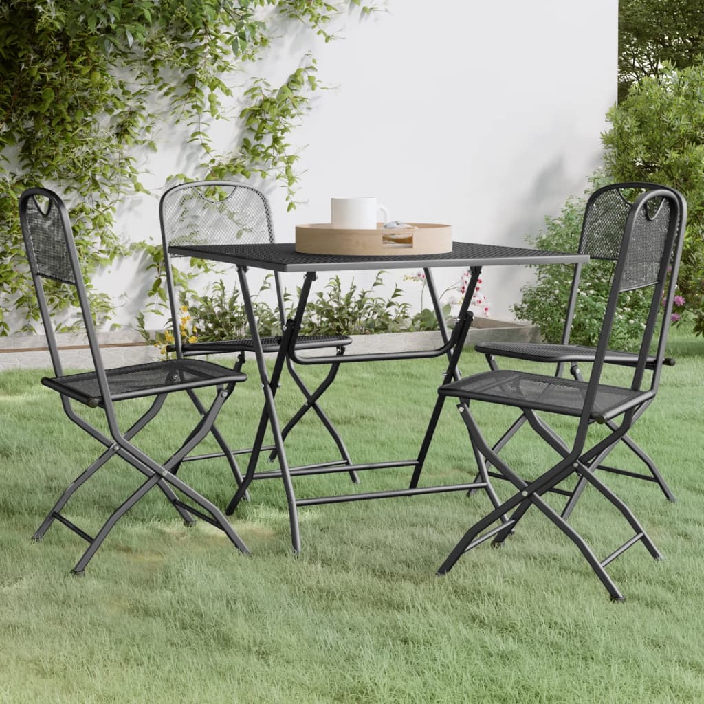 vidaXL Garden Dining Set | Anthracite | Expanded metal mesh