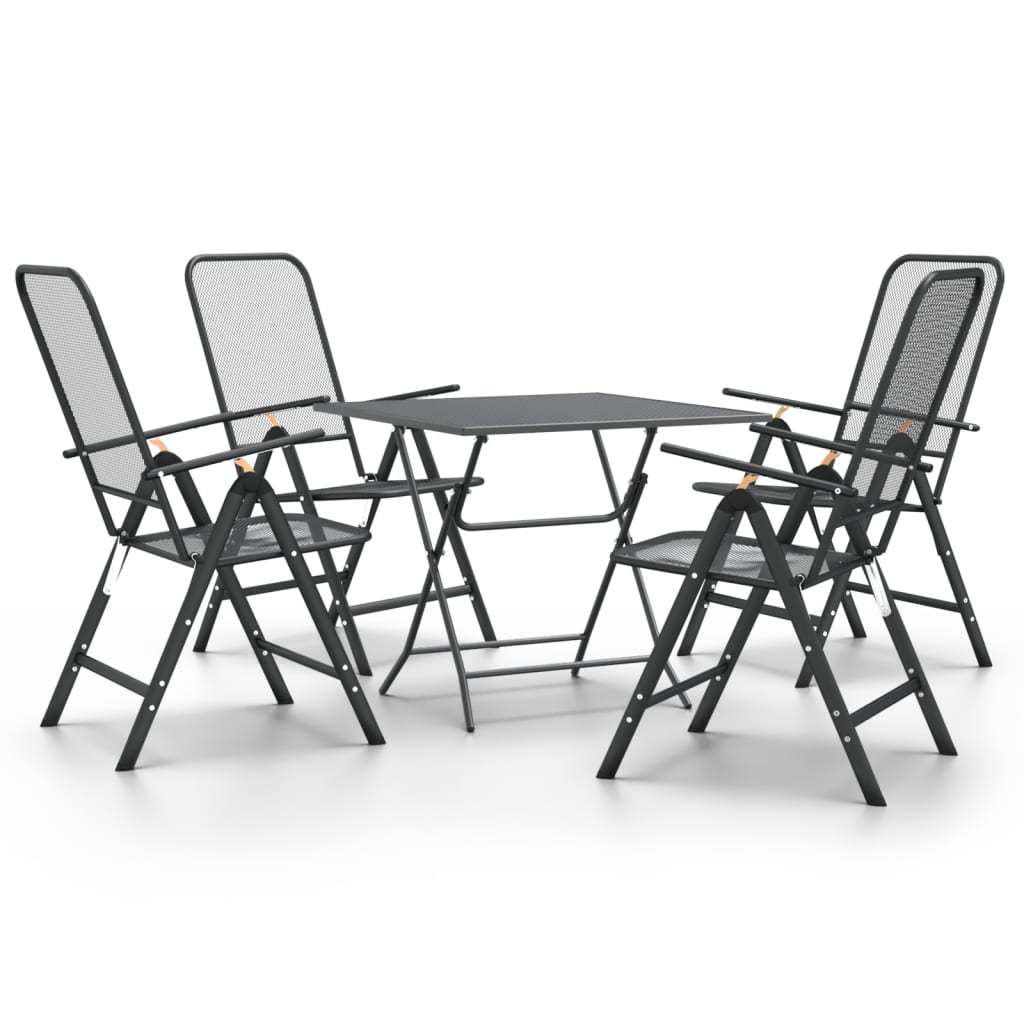 vidaXL Garden Dining Set | Anthracite | Expanded metal mesh with e-coating