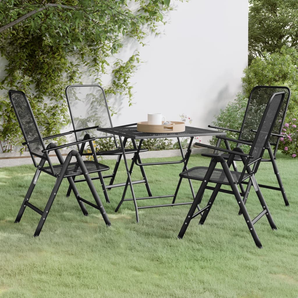 vidaXL Garden Dining Set | Anthracite | Expanded metal mesh with e-coating