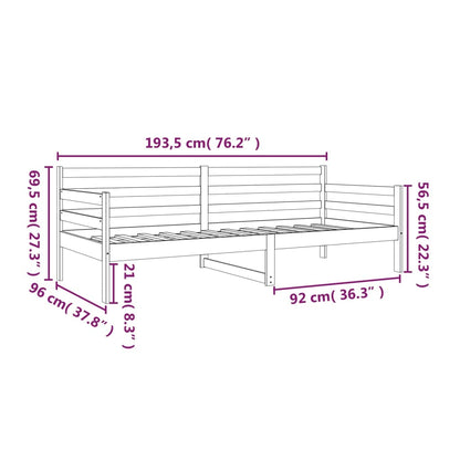 vidaXL Day Bed without Mattress 90x190cm Solid Wood Pine