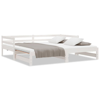 vidaXL Pull-out Day Bed without Mattress White 90x190 cm