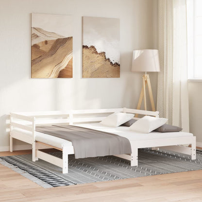 vidaXL Pull-out Day Bed without Mattress White 90x190 cm