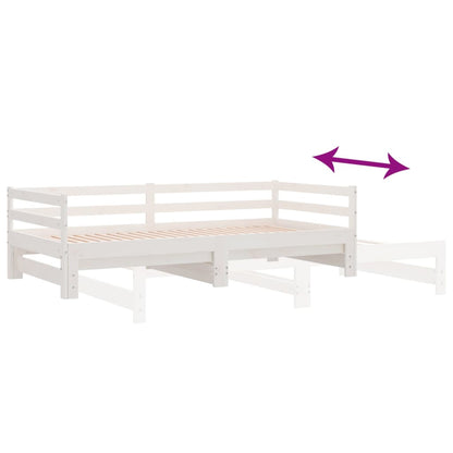 vidaXL Pull-out Day Bed without Mattress White 90x190 cm
