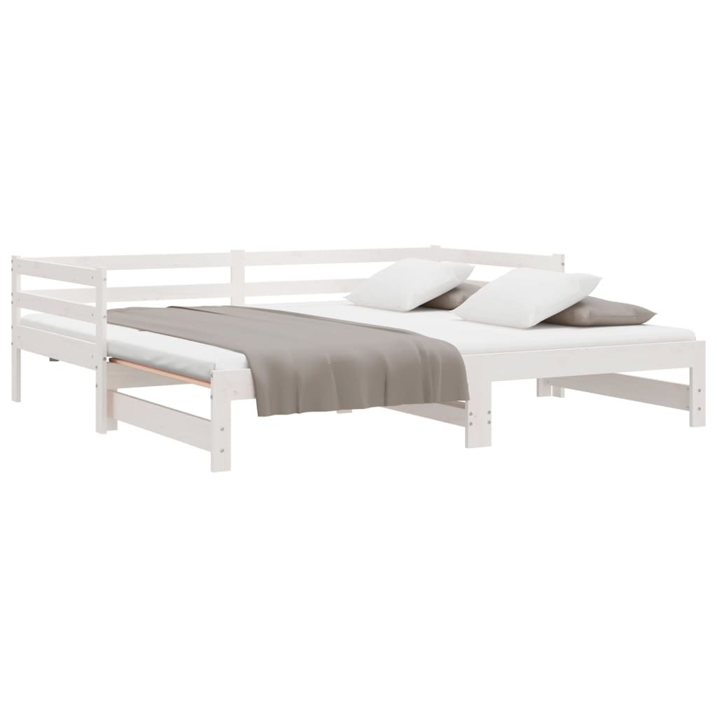 vidaXL Pull-out Day Bed without Mattress White 90x190 cm