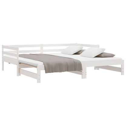 vidaXL Pull-out Day Bed without Mattress White 90x190 cm