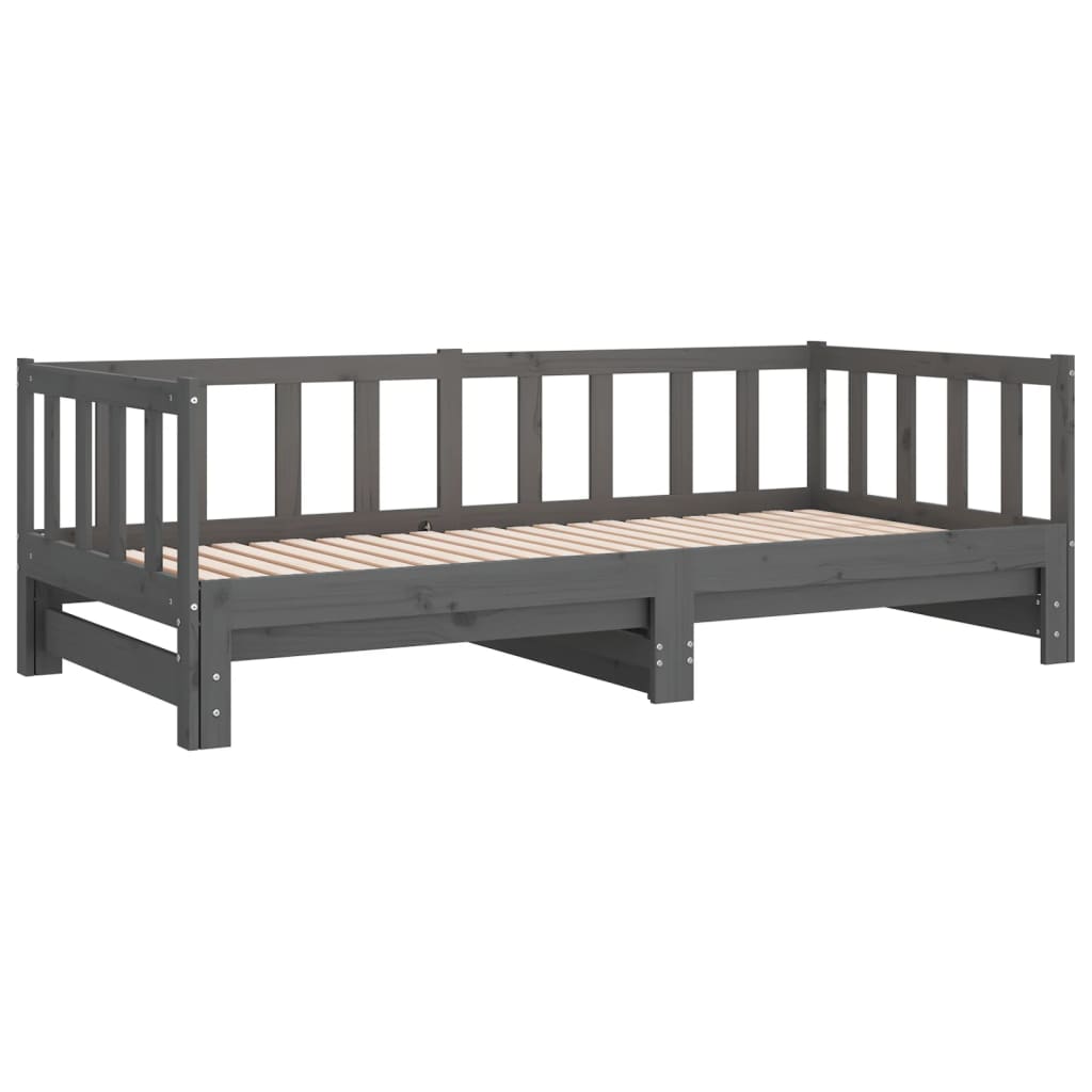 vidaXL Pull-out Day Bed without Mattress Grey 2x(90x190)cm