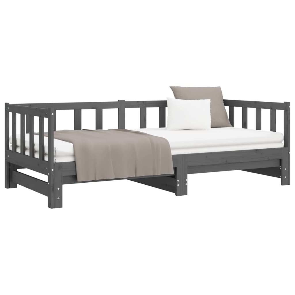 vidaXL Pull-out Day Bed without Mattress Grey 2x(90x190)cm