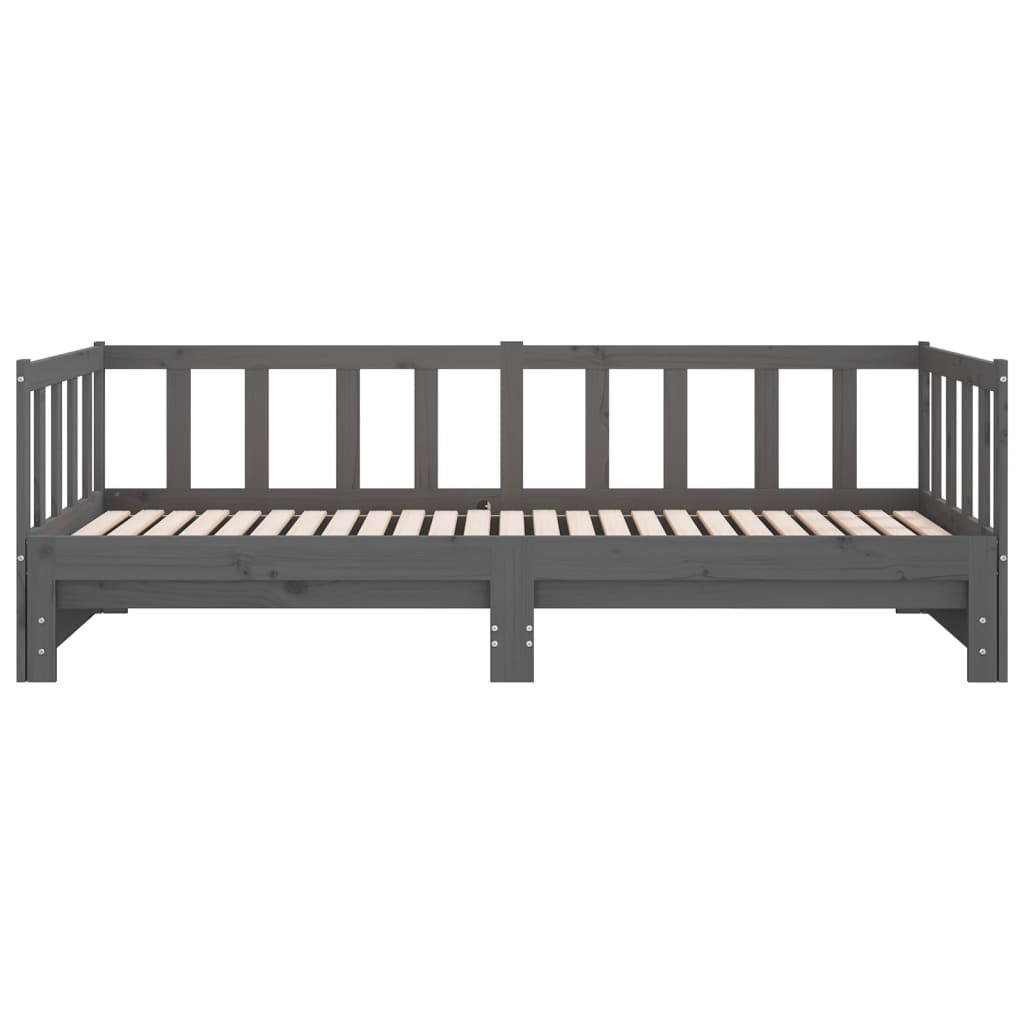 vidaXL Pull-out Day Bed without Mattress Grey 2x(90x190)cm