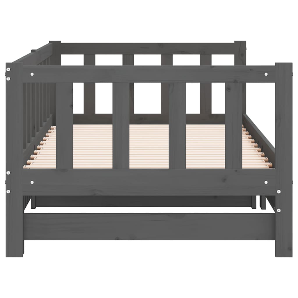 vidaXL Pull-out Day Bed without Mattress Grey 2x(90x190)cm