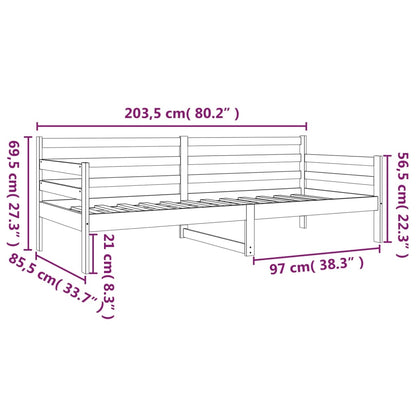 vidaXL Day Bed without Mattress 80x200cm Solid Wood Pine