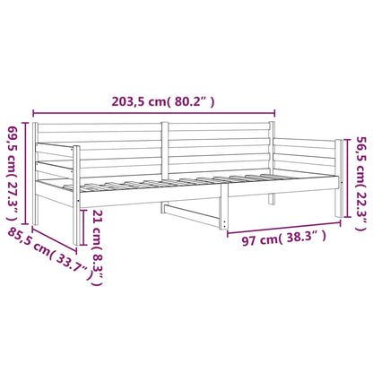 vidaXL Day Bed without Mattress White 80x200cm Solid Wood Pine