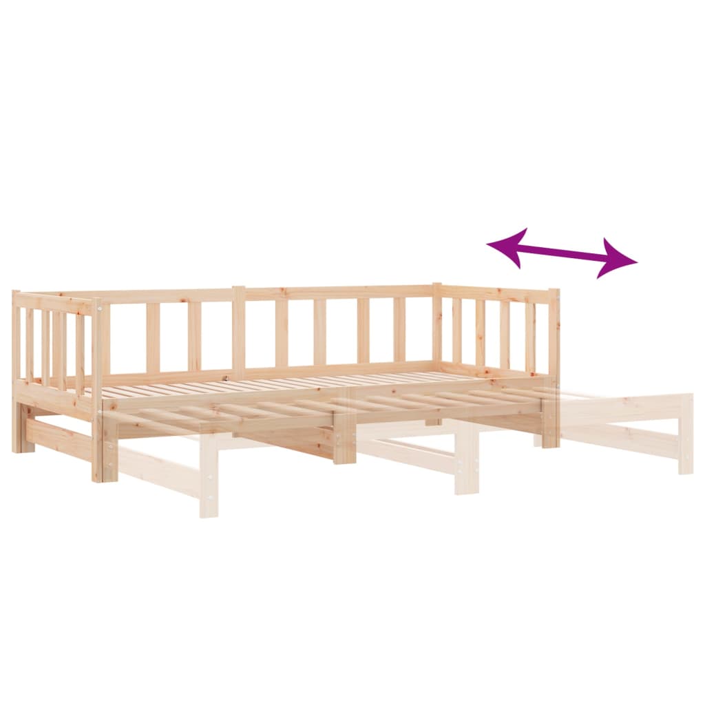 vidaXL Pull-out Day Bed without Mattress 2x(80x200)cm