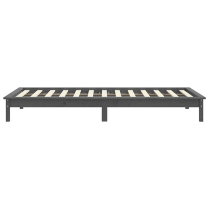 820528 vidaXL Bed Frame without Mattress Grey 90x200 cm Solid Wood