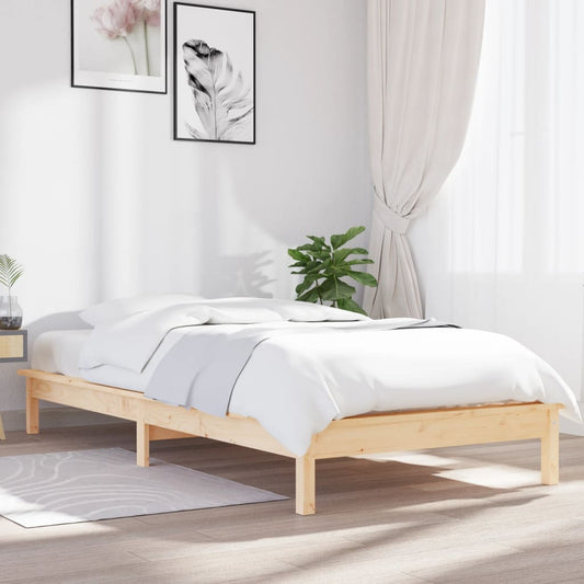 vidaXL Bed Frame 100x200 cm Solid Wood Pine