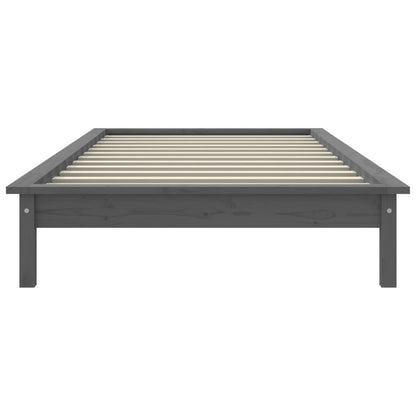 vidaXL Bed Frame | Grey | Solid Pine Wood | Single | Durable | Bed Frame