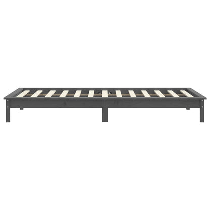 vidaXL Bed Frame | Grey | Solid Pine Wood | Single | Durable | Bed Frame