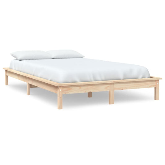 vidaXL Bed Frame | Natural Pine | Solid Pine Wood | Double | Durable | Bed Frame