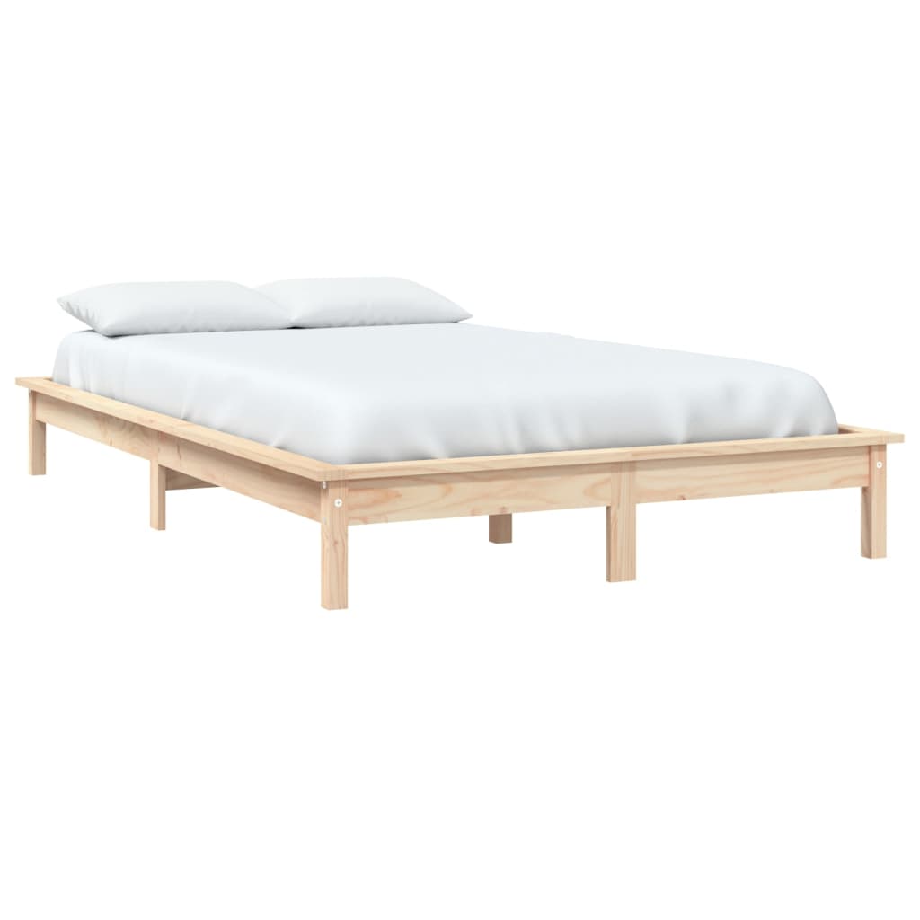 vidaXL Bed Frame | Natural Pine | Solid Pine Wood | Double | Durable | Bed Frame