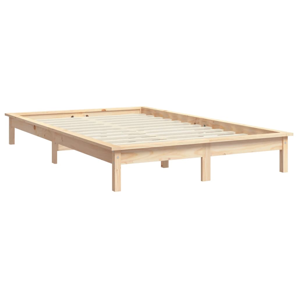 vidaXL Bed Frame | Natural Pine | Solid Pine Wood | Double | Durable | Bed Frame