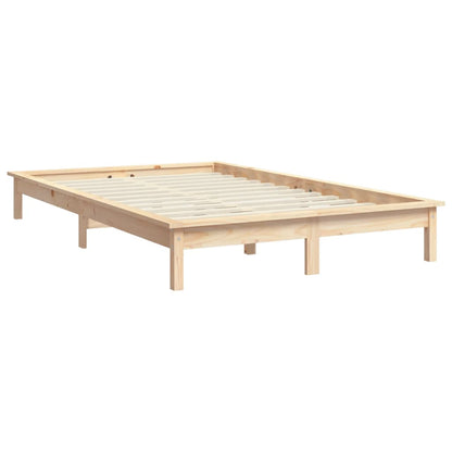 vidaXL Bed Frame | Natural Pine | Solid Pine Wood | Double | Durable | Bed Frame