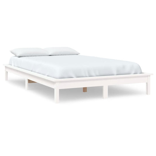 vidaXL Bed Frame | White | Solid pine wood | 120x200 cm |  Durable  | Bed Frame