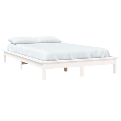 vidaXL Bed Frame | White | Solid pine wood | 120x200 cm |  Durable  | Bed Frame
