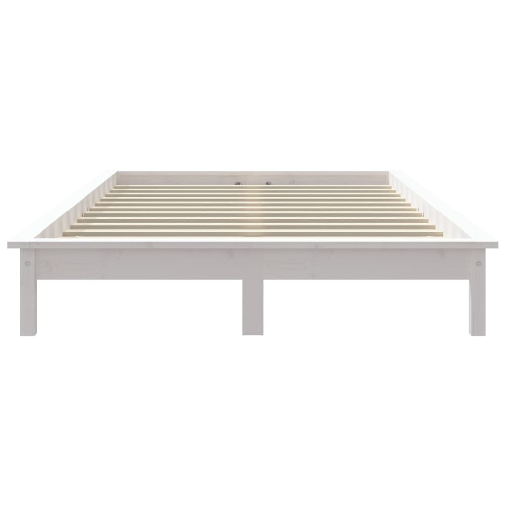 vidaXL Bed Frame | White | Solid pine wood | 120x200 cm |  Durable  | Bed Frame