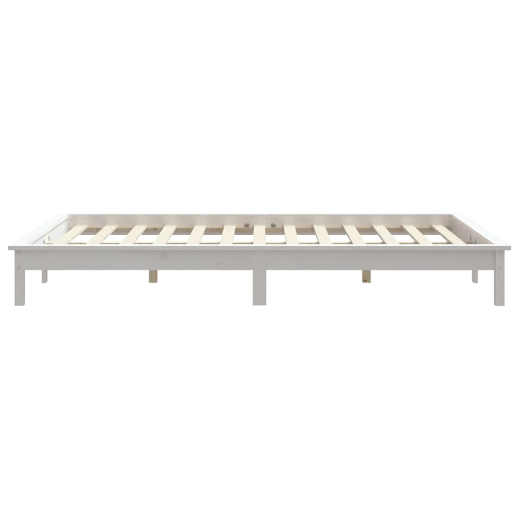 vidaXL Bed Frame | White | Solid pine wood | 120x200 cm |  Durable  | Bed Frame