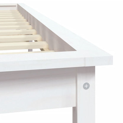 vidaXL Bed Frame | White | Solid pine wood | 120x200 cm |  Durable  | Bed Frame