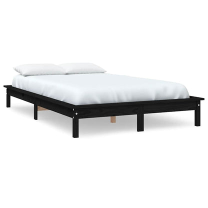 vidaXL Bed Frame | Black | Solid Pine Wood | 120x200 cm |  Durable  | Bed Frame