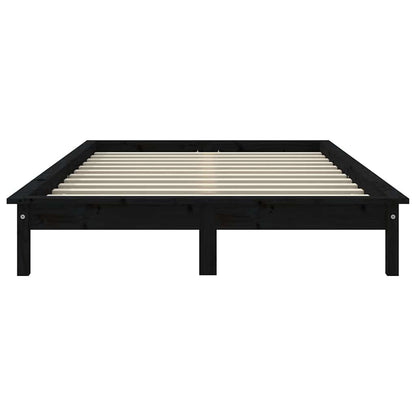 vidaXL Bed Frame | Black | Solid Pine Wood | 120x200 cm |  Durable  | Bed Frame