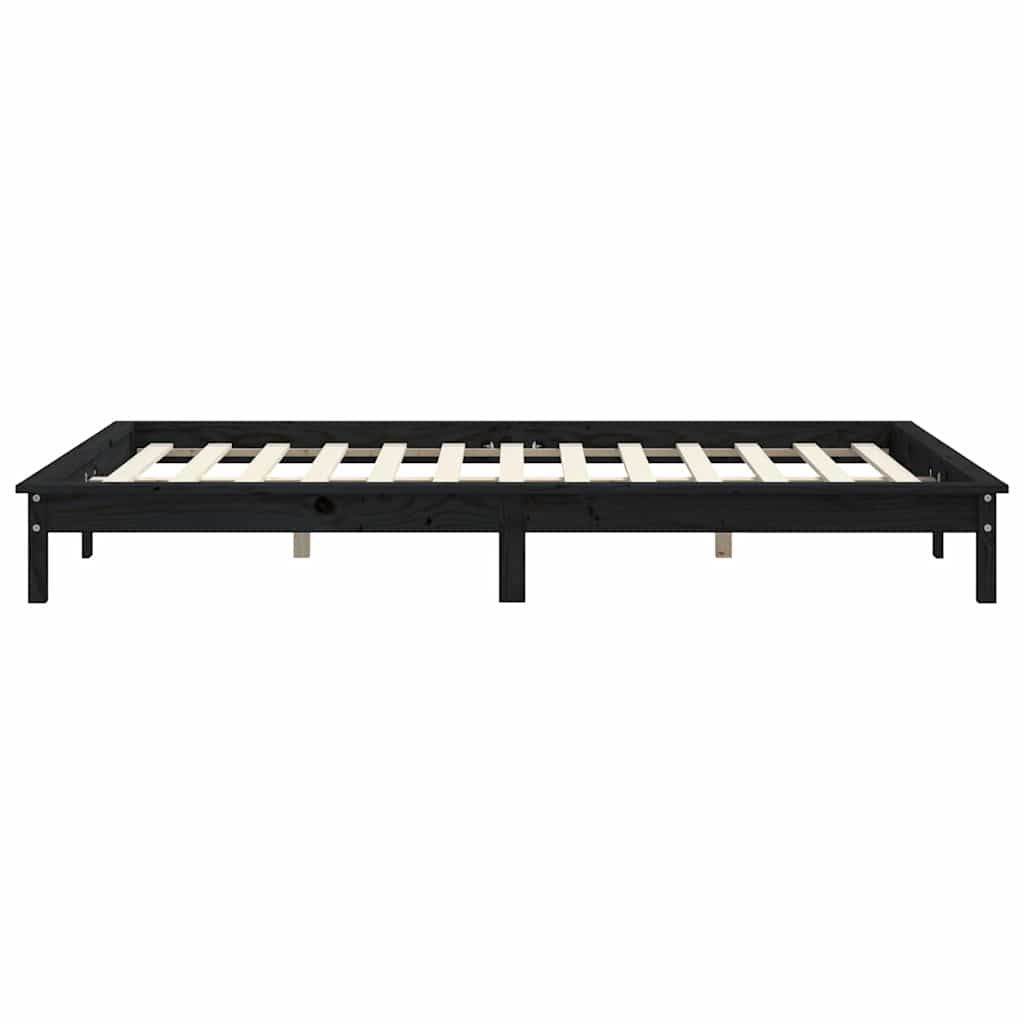 vidaXL Bed Frame | Black | Solid Pine Wood | 120x200 cm |  Durable  | Bed Frame