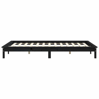 vidaXL Bed Frame | Black | Solid Pine Wood | 120x200 cm |  Durable  | Bed Frame