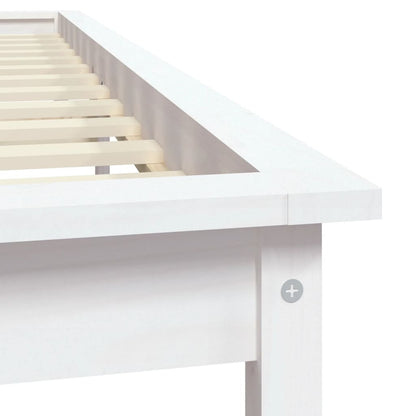 vidaXL Bed Frame without Mattress White Solid Wood Pine King Size