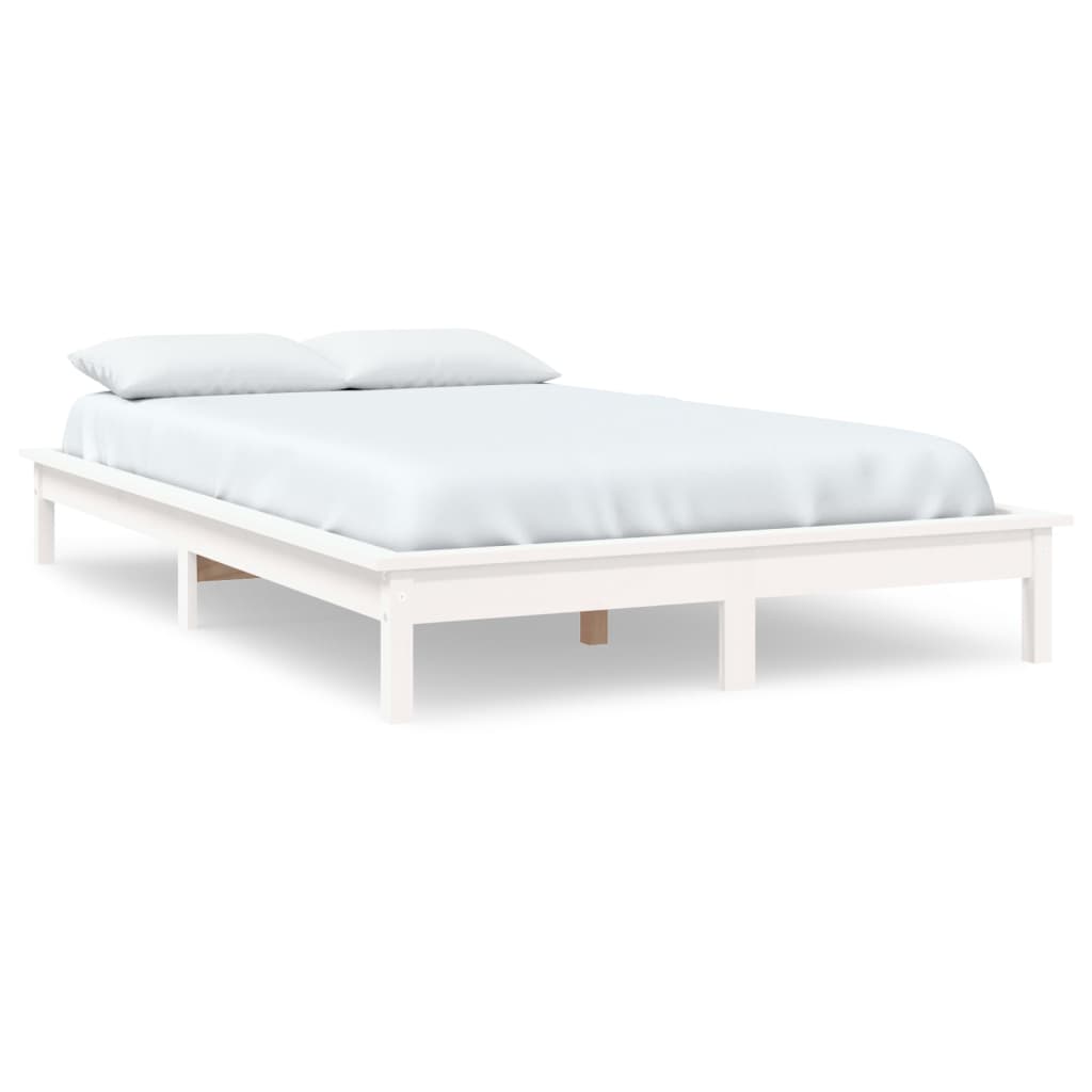 vidaXL Bed Frame without Mattress White Super King Size Solid Wood