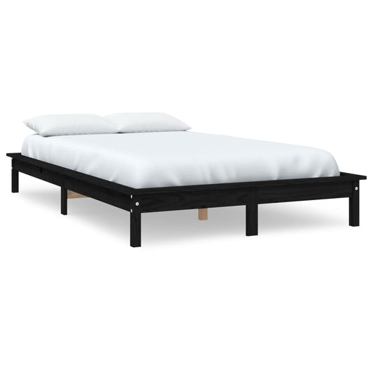 vidaXL Bed Frame | Black | Solid pine wood | Super King Size | Durable