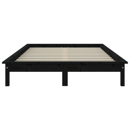 vidaXL Bed Frame | Black | Solid pine wood | Super King Size | Durable