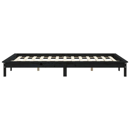 vidaXL Bed Frame | Black | Solid pine wood | Super King Size | Durable