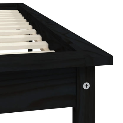 vidaXL Bed Frame | Black | Solid pine wood | Super King Size | Durable