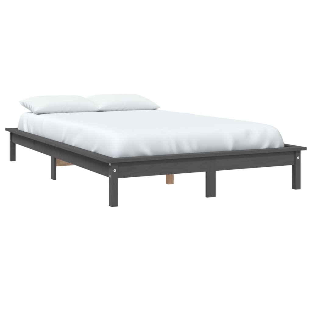 vidaXL Bed Frame | Grey | Solid pine wood | d | Durable | Bed Frame