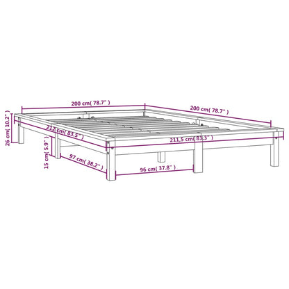 vidaXL Bed Frame | Grey | Solid pine wood | d | Durable | Bed Frame