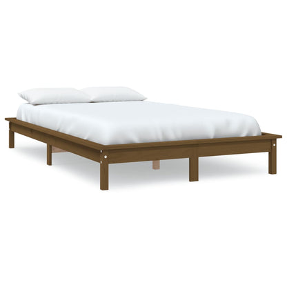 vidaXL Bed Frame | Honey brown | Solid pine wood | Double | Durable | Bed Frame