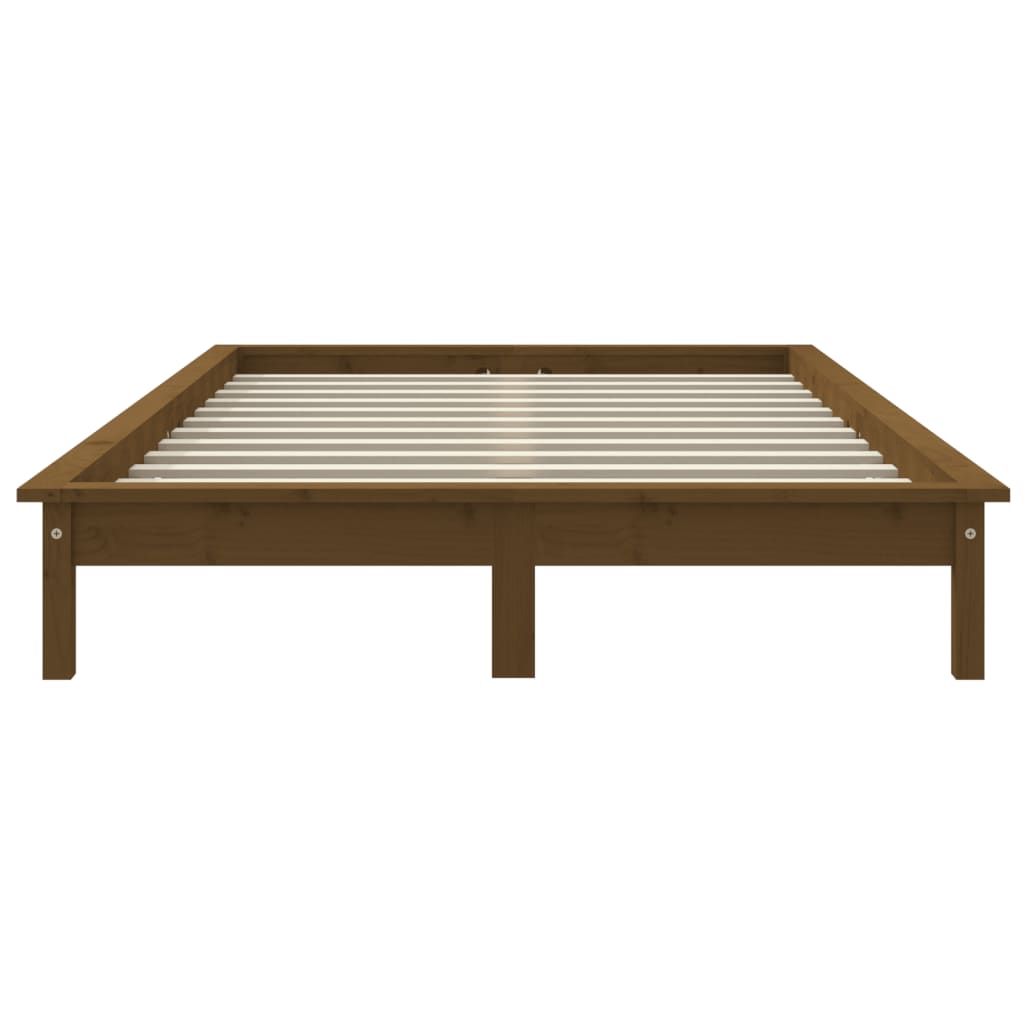 vidaXL Bed Frame | Honey brown | Solid pine wood | Double | Durable | Bed Frame