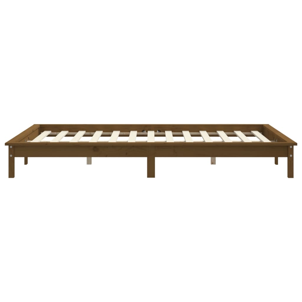 vidaXL Bed Frame | Honey brown | Solid pine wood | Double | Durable | Bed Frame