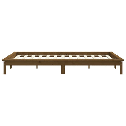 vidaXL Bed Frame | Honey brown | Solid pine wood | Double | Durable | Bed Frame