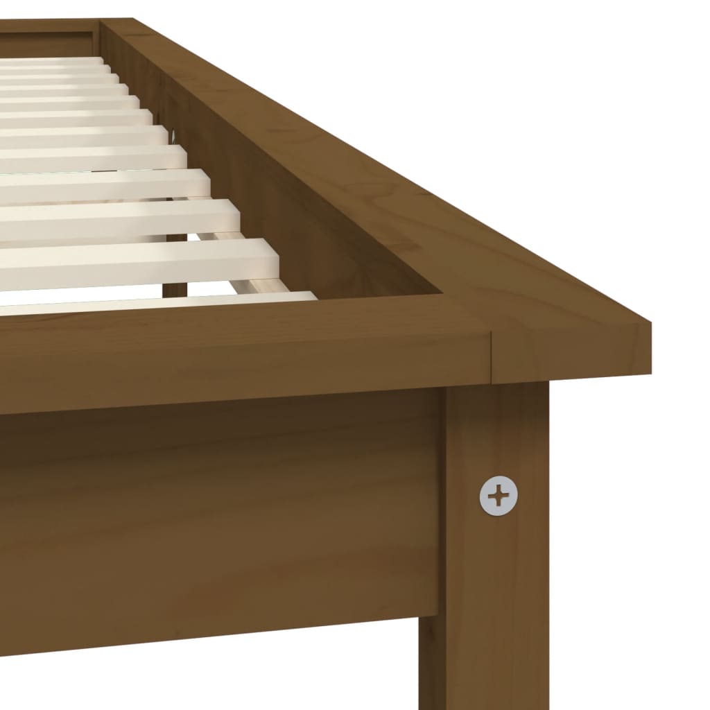 vidaXL Bed Frame | Honey brown | Solid pine wood | Double | Durable | Bed Frame