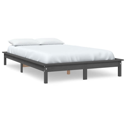 vidaXL Bed Frame without Mattress Grey Small Double Solid Wood