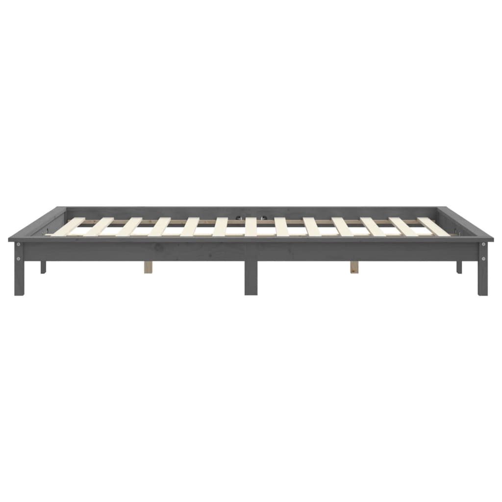 vidaXL Bed Frame without Mattress Grey Small Double Solid Wood