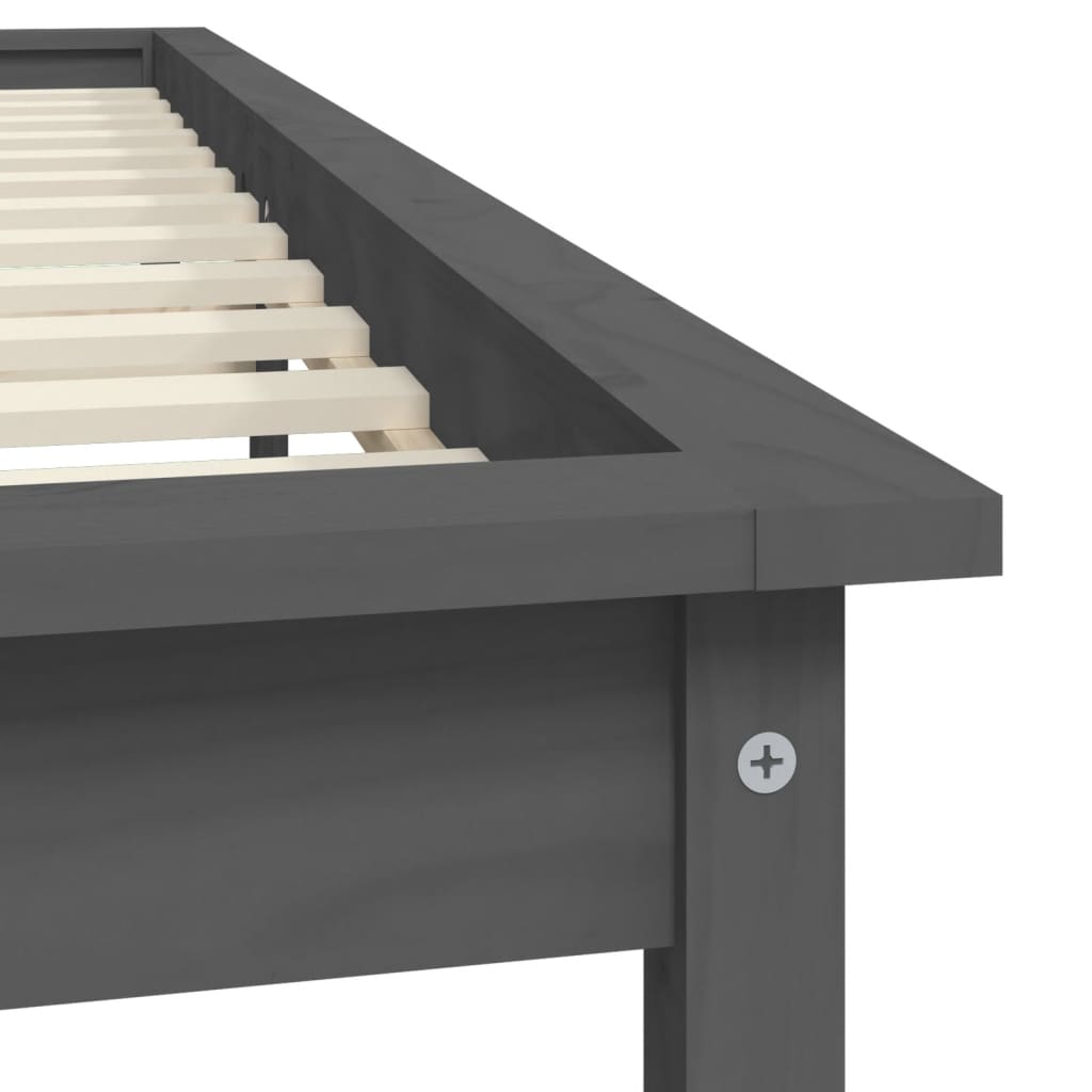 vidaXL Bed Frame without Mattress Grey Small Double Solid Wood