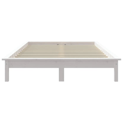 vidaXL Bed Frame | White | Solid Pine Wood | Double | Durable | Bed Frame